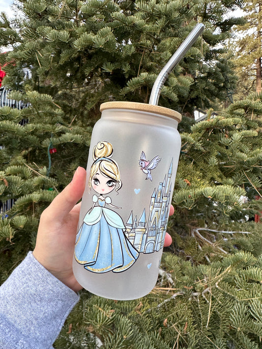 Cinderella 16oz Glass Cup